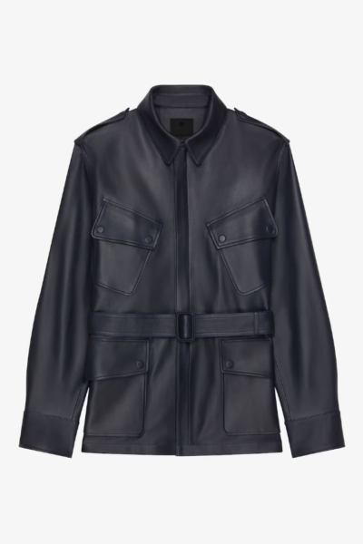 Multi-Pocket Leather Jacket