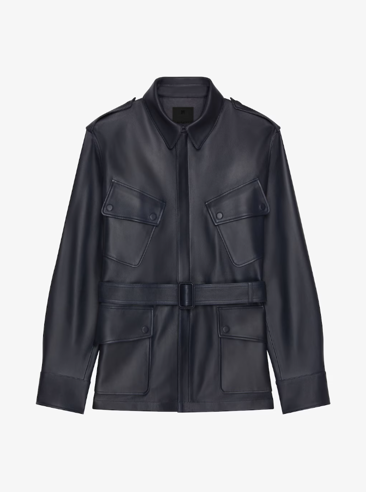 Multi-Pocket Leather Jacket