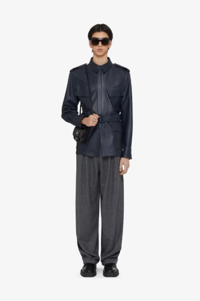 Multi-Pocket Leather Jacket